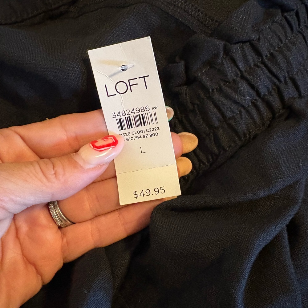 NWT new LOFT High‎ Waist Black Women's Shorts size large 0205 - Picture 5 of 9